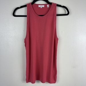 ALC Womens Sleeveless Tank Top  Women Size Large Coral Pink Cotton Round‎ Neck